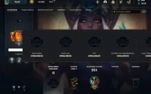 Unranked com TODOS os champs e 251 Skins + Icones Raros