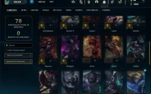 Mestre com 36 Champs e 7 Skins ( 286 PDL )