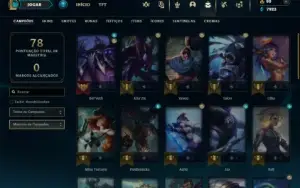 Mestre com 36 Champs e 7 Skins ( 286 PDL )