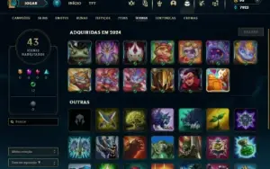 Mestre com 36 Champs e 7 Skins ( 286 PDL )