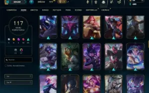 Bronze 4 com TODOS os champs e 117 Skins ( TOP / MID / JG )