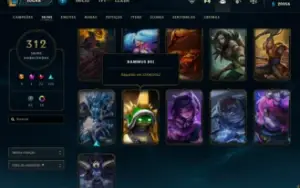 Conta LoL, 312 Skins, ALL Champions (skin rara: Rammus Rei)
