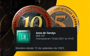 CONTA STEAM ANTIGA 18 ANOS (12 SETEMBRO DE 2003) 10 E 5 ANOS