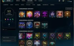 CONTA LOL PRATA 1 4 SKINS LENDÁRIAS