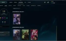 CONTA LOL PRATA 1 4 SKINS LENDÁRIAS