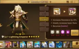 Reroll Summoners War lvl10 com Lightning Emperor - Geldnir