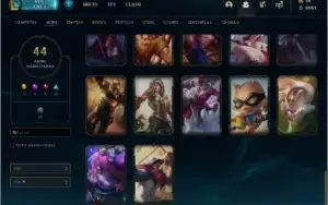 conta League of legends antiga com muitas skins e campeões