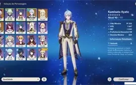 GENSHIN IMPACT CONTA AR 51 Ayato + 2 SSR + Orações