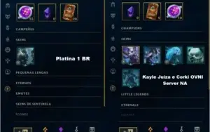 Kayle Juiza e Corki UFO + Conta Platina 1 Main ADC