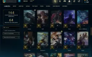 Unranked com 70 Champs e 38 Skins + 8 Cromas