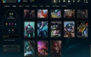 Unranked com 70 Champs e 38 Skins + 8 Cromas