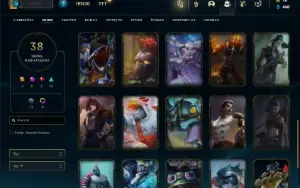 Unranked com 70 Champs e 38 Skins + 8 Cromas