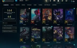 Unranked com 70 Champs e 38 Skins + 8 Cromas
