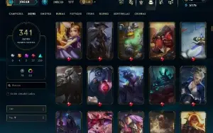 Unranked com TODOS os champs e 341 Skins + 1 Rara