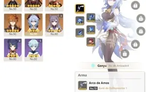 CONTA GENSHIN AR56 GANYU c/ ARCO DE AMOS + KAZUHA + HUTAO E+
