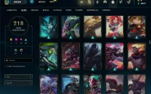 Conta Unranked com 122 Champs e 218 Skins