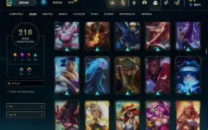 Conta Unranked com 122 Champs e 218 Skins
