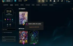 Conta Unranked com 122 Champs e 218 Skins