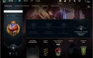 Conta unranked com 91 skins e 126 champs
