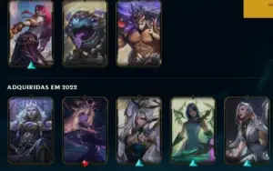 Conta lol atualmente diamante com emote mestre 2022 e skins