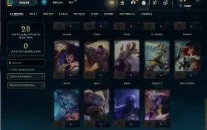 Diamante 4 com 35 Champs e 4 Skins + 1 Fragmento
