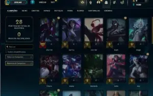 Diamante 4 com 35 Champs e 4 Skins + 1 Fragmento