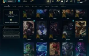 Diamante 4 com 35 Champs e 4 Skins + 1 Fragmento