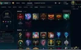 CONTA LOL UNRANKED LVL 50 CONTENDO 54 CHAMPS E SKINS