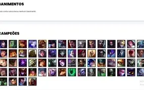 Conta unranked com 64 Champs e 23 Skins + 2 Ultimates
