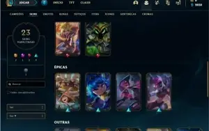 Conta unranked com 64 Champs e 23 Skins + 2 Ultimates