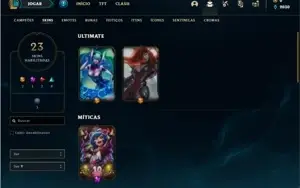 Conta unranked com 64 Champs e 23 Skins + 2 Ultimates