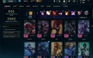 Esmeralda 4 com TODOS os champs e 571 Skins ( SUP / ADC )