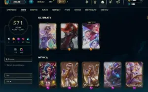 Esmeralda 4 com TODOS os champs e 571 Skins ( SUP / ADC )