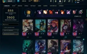 Esmeralda 4 com TODOS os champs e 571 Skins ( SUP / ADC )