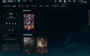 Conta prata 1 com 45 Champs e 26 Skins