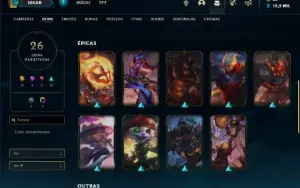 Conta prata 1 com 45 Champs e 26 Skins