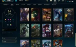 Conta prata 1 com 45 Champs e 26 Skins