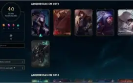 Conta TOP várias skins e campeões