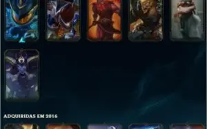 Conta TOP várias skins e campeões