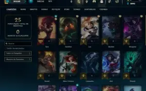 Ouro 3 com 30 champs e 2 Skins + 2 Espolios