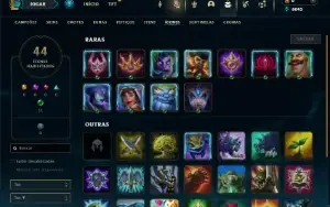 Ouro 3 com 30 champs e 2 Skins + 2 Espolios