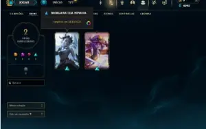 Ouro 3 com 30 champs e 2 Skins + 2 Espolios