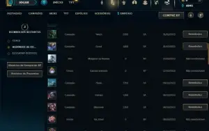 Ouro 3 com 30 champs e 2 Skins + 2 Espolios