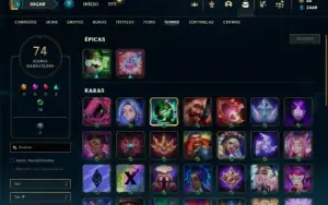 Conta prata 4 com 43 Champs e 18 Skins