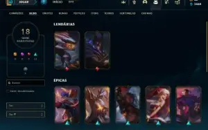 Conta prata 4 com 43 Champs e 18 Skins