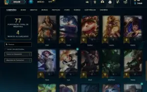 Conta prata 4 com 43 Champs e 18 Skins
