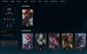 Conta de lol, full acesso com 59 skins