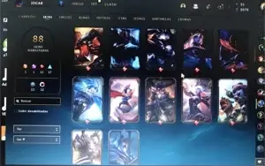 Conta lol lvl 170 prata 3 88 skins ultimate etc