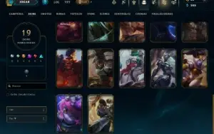 Unranked com 80 Champs e 19 Skins
