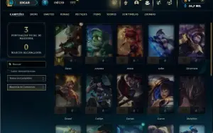 Ouro 3 com 21 Champs e 1 Skin ( SEM EMAIL CONFIRMADO )